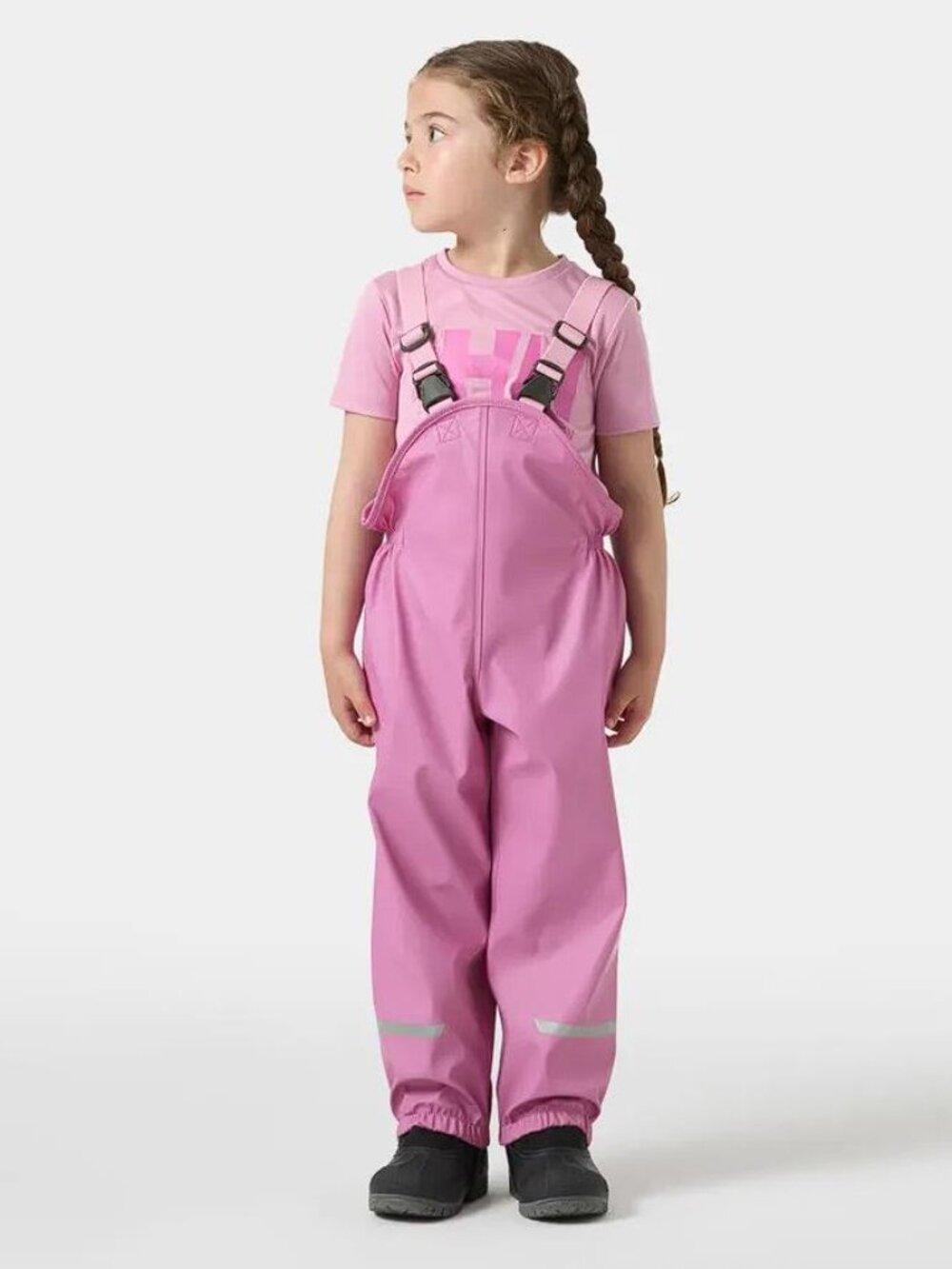 HELLY HANSEN Kids' Bergen 2.0 PU Rain Bib Overalls Size 8 in Pink (Damaged)